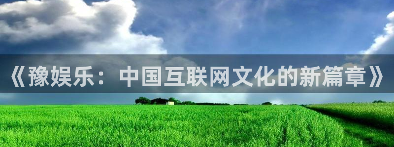 尊龙时凯现在优惠多少：《豫娱乐：中国互联网文化的新篇章》